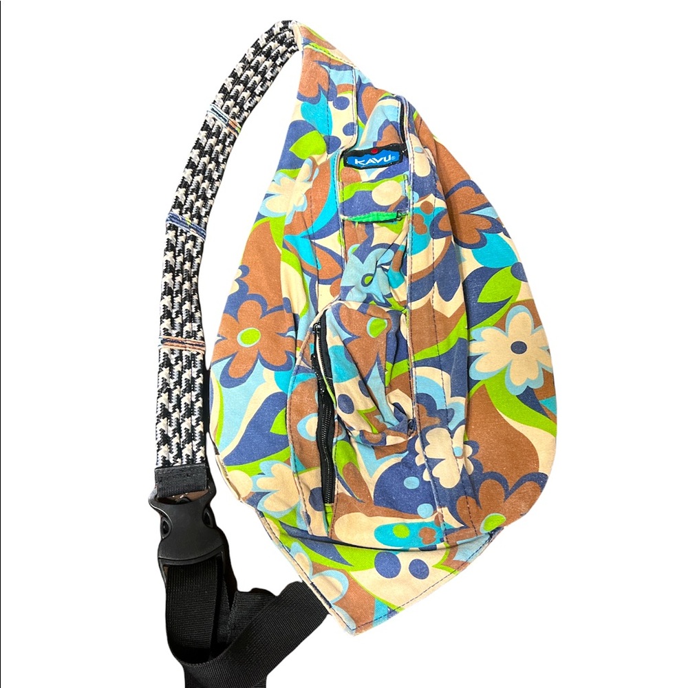 Kavu Canvas Crossbody Floral Rope Bag Limited Edition Print